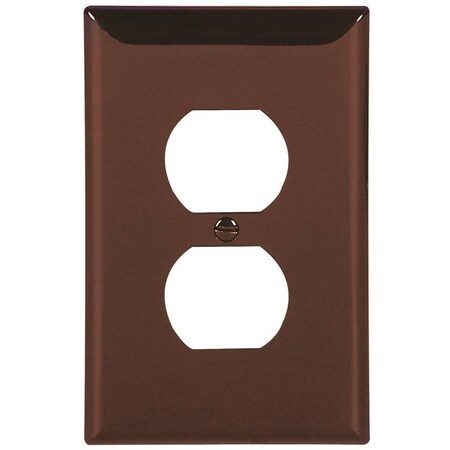 Eaton Wiring Devices Eaton Wiring Devices Receptacle Wallplate, 4-1/2 in L, 2-3/4 in W, 1 -Gang, Nylon, Brown, High-Gloss 5132B-BOX